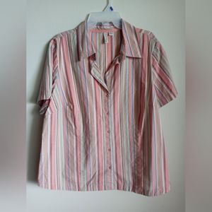 St.Johns Bay Woman Stretch 2X Shirt Striped